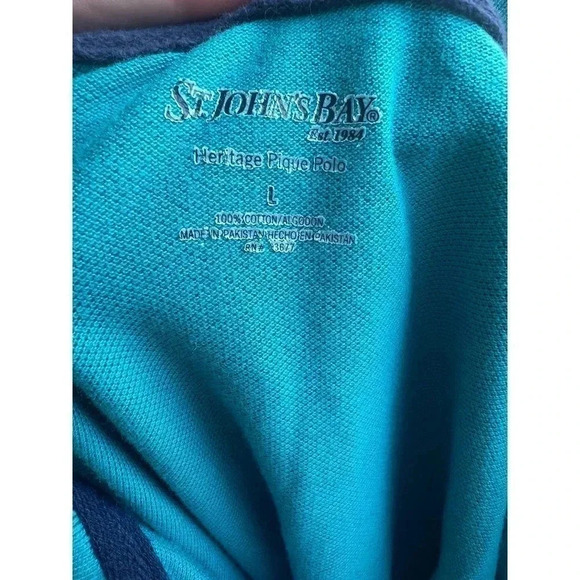 St. John’s bay turquoise polo size large - Picture 4 of 4